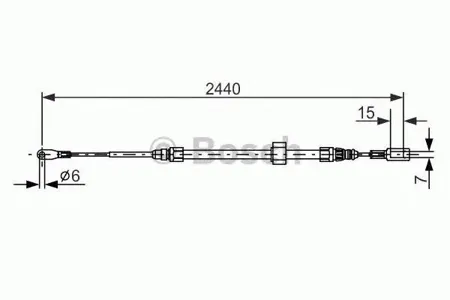 BOSCH 1987477880 Трос ручного тормоза передний L=2448 Mercedes Sprinter 901-904, VW LT 28-46 95-06