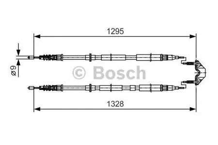 BOSCH 1987477908 Трос ручного тормоза задний L=1295 Opel Astra H, Astra Mk V (H) 1.3-2.0 04>