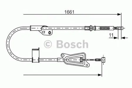 BOSCH 1987477914 Трос ручного тормоза правый L=16611505 Nissan Almera 01-05