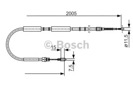 BOSCH 1987477923 Трос ручного тормоза L=20051843 Audi A4 1.61.82.42.0TFSi1.9TDi2.5TDi2.7TDi 00-04