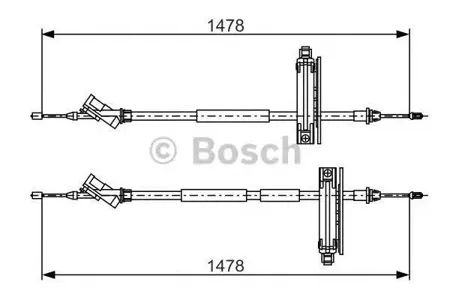 BOSCH 1987477932 Трос ручного тормоза л.+п. Ford Focus all 98-04 drum
