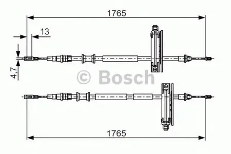 BOSCH 1987477933 трос ручника л.+п. Ford Focus all 98-04 disc