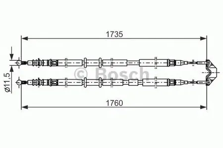 BOSCH 1987477934 Трос ручного тормоза посередине Opel Astra 1.4-2.01.7CDi1.9CDi 04>