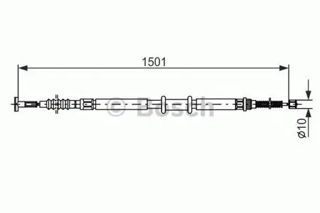 BOSCH 1987477969 Трос ручного тормоза л. Fiat AlbeaSiena 1.2-1.6 00>