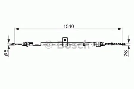 BOSCH 1987477992 Трос ручного тормоза л. Nissan Micra K12 all 04>
