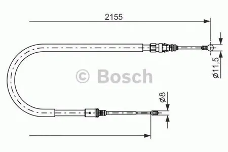 BOSCH 1987477994 Трос ручного тормоза Citroen , Peugeot