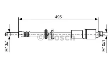 BOSCH 1987481005 Шланг тормозной перед. L=550 Mercedes Vito 2.02.32.0CDi 96>