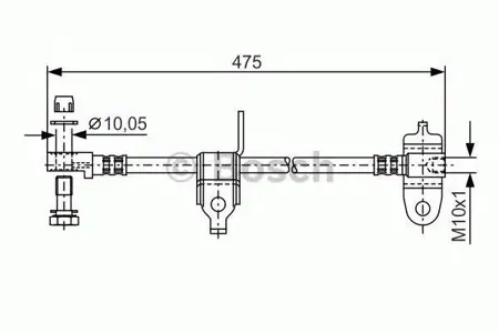 BOSCH 1987481045 Шланг тормозной Ford Transit 2000-2006