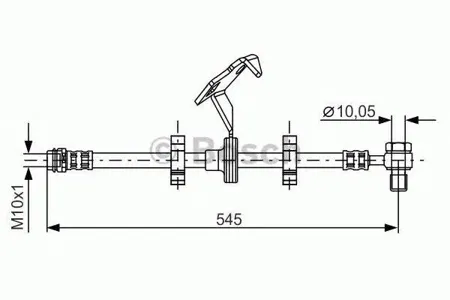 BOSCH 1987481078 Шланг тормозной перед. Mercedes W163 2.3-5.5 98-00 L=540