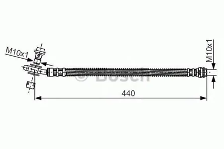 BOSCH 1987481175 Шланг тормозной задн. L=440 VW Toureg 02>