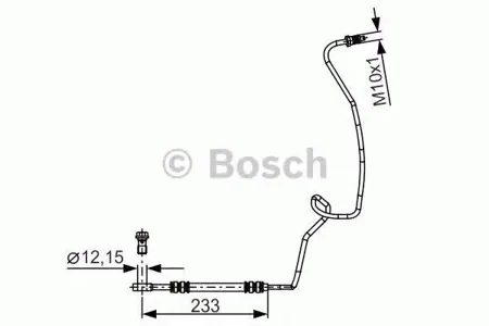 BOSCH 1987481338 Шланг тормозной задн. левый L=233 Audi A3, Skoda Octavia , VW Golf Bora 97>