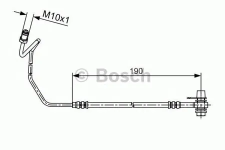 BOSCH 1987481535 Шланг тормозной задн. правый L=655 Audi A6, VW Passat , Skoda SupperB 97-05