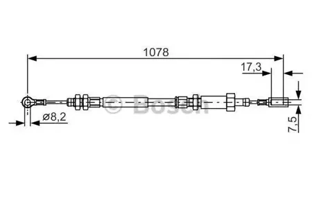 BOSCH 1987482002 Трос ручного тормоза Fiat Ducato , Peugeot Boxer all 98> drum