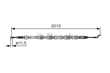 BOSCH 1987482017 Трос ручного тормоза правый L=2015 VW T5 2.5TDI 04-09