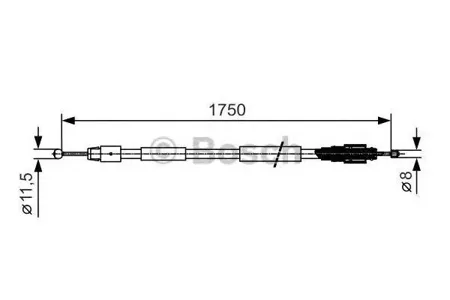 BOSCH 1987482018 Трос ручного тормоза VW Touareg all 11.02> 17501640