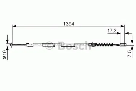 BOSCH 1987482033 трос ручноготормоза L=1394,d=10 Mercedes , VAG