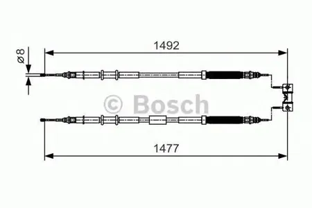 BOSCH 1987482038 Трос ручного тормоза L=14921477 Opel Corsa D 1.0-1.41.3CDTI 06>