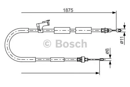 BOSCH 1987482057 Трос ручного тормоза зад. п. L=1744 Mazda 3 1.4-2.0 03>