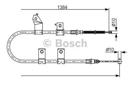 BOSCH 1987482082 трос ручн. тормоза лев. Chevrolet Aveo T250 1.2 04.08> Aveo T200 1.2 03-08
