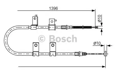 BOSCH 1987482083 трос ручн.тормоза прав. Chevrolet Aveo T250 1.2 04.08> Aveo T200 1.2 03-08