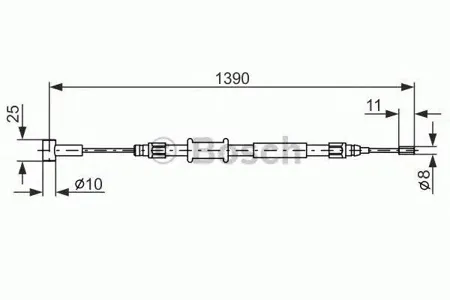 BOSCH 1987482213 Трос ручного тормоза L=13901075 Peugeot Boxer , Citroen Jumper 2.2HDi3.0HDi 06>
