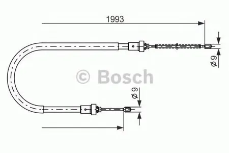 BOSCH 1987482233 трос механического тормозного привода левый, BC2233, L=19931770 Dacia , Daihatsu