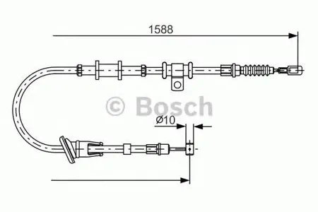 BOSCH 1987482245 Трос ручного тормоза задний левый Mitsubishi Carisma all 98-06 L=1588