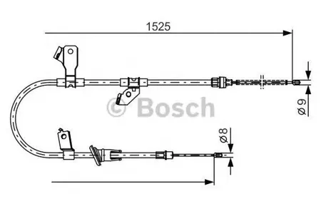 BOSCH 1987482247 Трос ручника левый L=1525 drum Smart Forfour , Mitsubishi Colt 1.1-1.5iCDi 04>