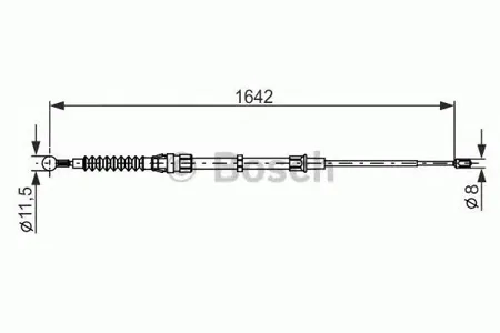 BOSCH 1987482267 Трос ручного тормоза задний Audi A1 all 10>