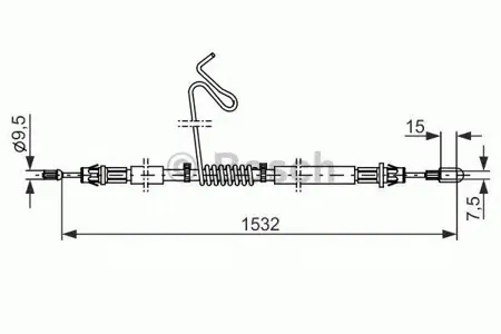 BOSCH 1987482277 Трос ручного тормоза задний левый L=1532 Ford Transit FT 350 2.4TDCi 06>