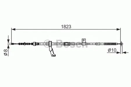 BOSCH 1987482297 Трос ручного тормоза L=18231530,d=810 прав. Toyota Avensis 1.6-2.42.2D 03-08