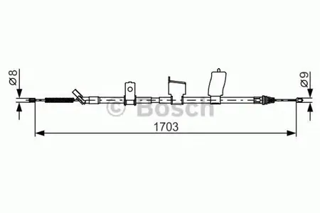 BOSCH 1987482338 Трос ручного тормоза задний левый L=1523 Nissan Qashqai 1.62.01.5dCi 07>