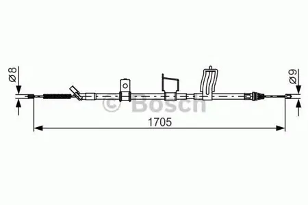 BOSCH 1987482339 Трос ручного тормоза задний правый L=1524 Nissan Qashqai 1.62.01.5dCi 07>
