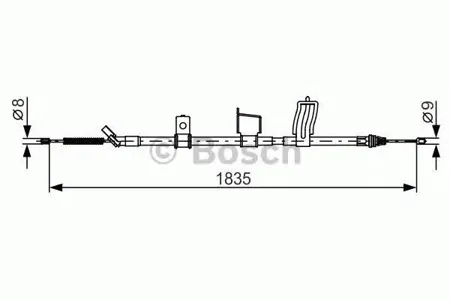 BOSCH 1987482341 Трос ручного тормоза правый Nissan Qashqai Qashqai +2 1.5-2.0idCi 07>