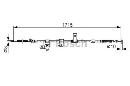 BOSCH 1987482348 Трос ручного тормоза правый задний L1715, d810 Toyota Prius I дв.NHW20 97-00