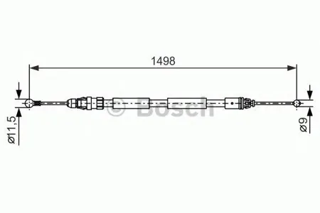 BOSCH 1987482387 Трос ручного тормоза л. Nissan Primastar all 01-02
