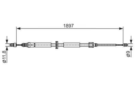 BOSCH 1987482433 Трос ручного тормоза