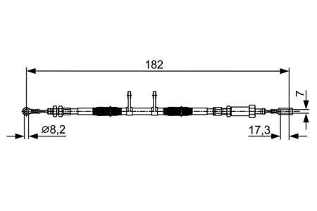 BOSCH 1987482450 Трос ручного тормоза L=1908 Fiat Ducato , Peugeot Boxer , Citroen Jamper 2.0D-3.0HDi 06>