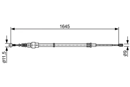 BOSCH 1987482451 Трос ручного тормоза л.+п. Skoda Fabia All 99>