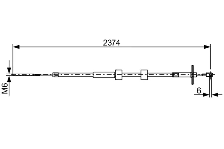 BOSCH 1987482499 трос ручника прав. L=2374 Mercedes G Cabrio III 06>