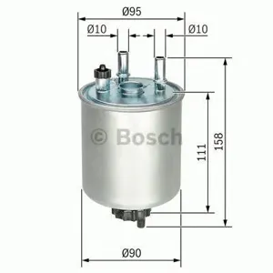 BOSCH F026402082 Фильтр топливный 158x111x95 Renault Laguna III Kangoo Twingo 1.5DCi2.0DCi 07>