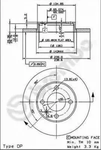 BREMBO 08417710 Диск тормозной