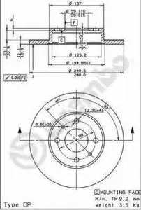 BREMBO 08508511 Диск тормозной