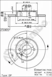 BREMBO 08514914 Диск тормозной с Easy:Check
