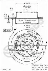 BREMBO 08571910 Диск тормозной