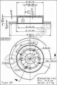 BREMBO 08580310 Диск тормозной