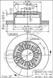 BREMBO 08595210 Диск тормозной