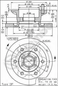 BREMBO 08595910 Диск тормозной