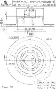 BREMBO 08683811 Диск тормозной