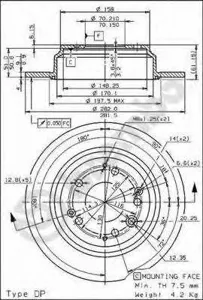 BREMBO 08689810 Диск тормозной